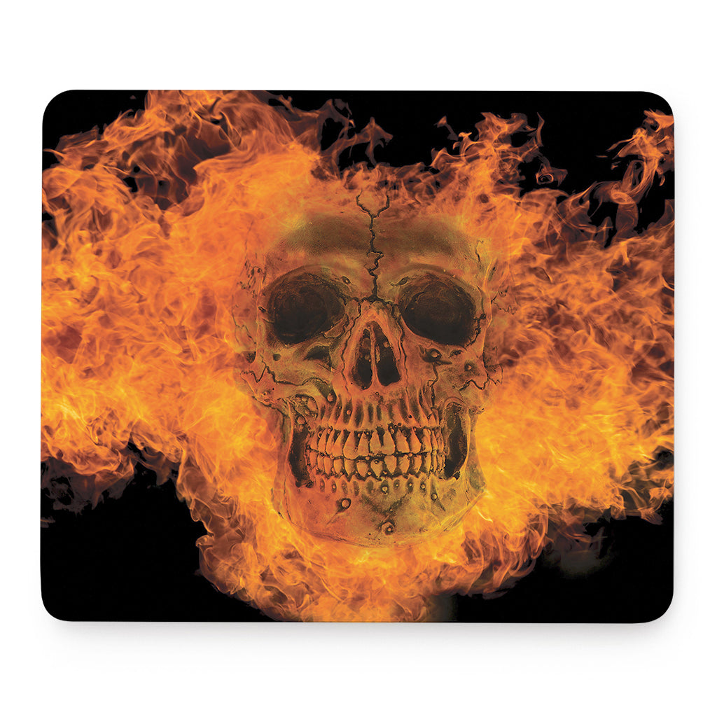 Fire Skull Print Mouse Pad