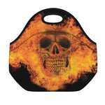 Fire Skull Print Neoprene Lunch Bag