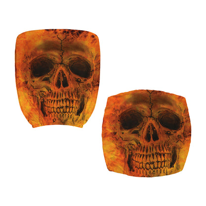 Fire Skull Print Office Chair Cover