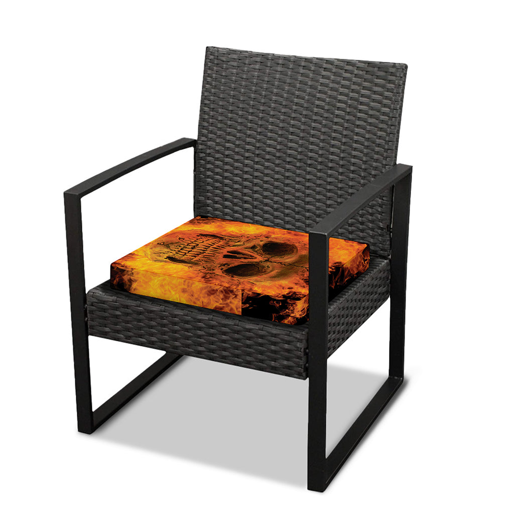Fire Skull Print Outdoor Seat Cushion Cover
