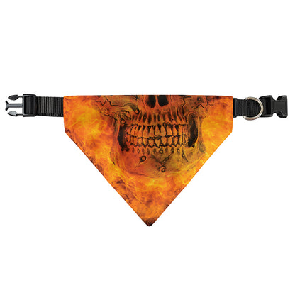 Fire Skull Print Over The Collar Dog Bandana