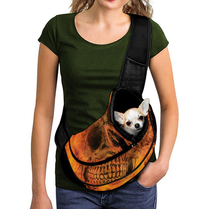 Fire Skull Print Pet Sling Carrier