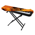 Fire Skull Print Piano Keyboard Cover