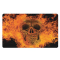Fire Skull Print Polyester Doormat