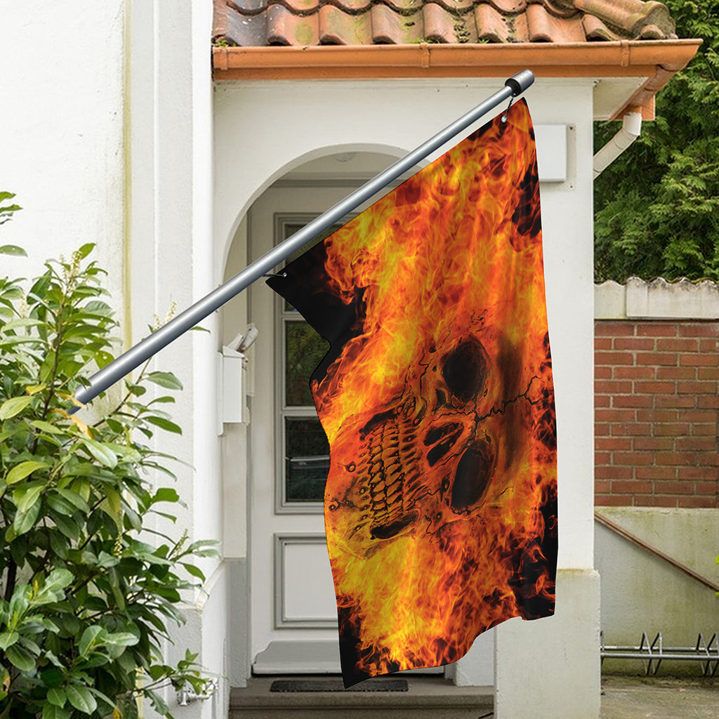 Fire Skull Print Polyester Flag