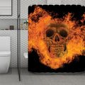 Fire Skull Print Polyester Shower Curtain