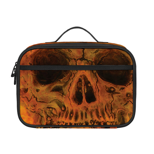 Fire Skull Print Portable Lunch Bag