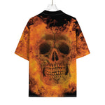 Fire Skull Print Rayon Hawaiian Shirt