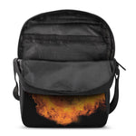 Fire Skull Print Rectangular Crossbody Bag