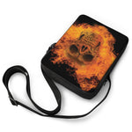 Fire Skull Print Rectangular Crossbody Bag