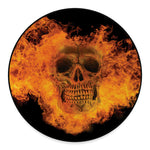 Fire Skull Print Round Floor Mat