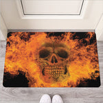 Fire Skull Print Rubber Doormat