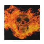 Fire Skull Print Silk Bandana