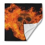 Fire Skull Print Silk Bandana