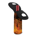 Fire Skull Print Single Neoprene Wine Tote