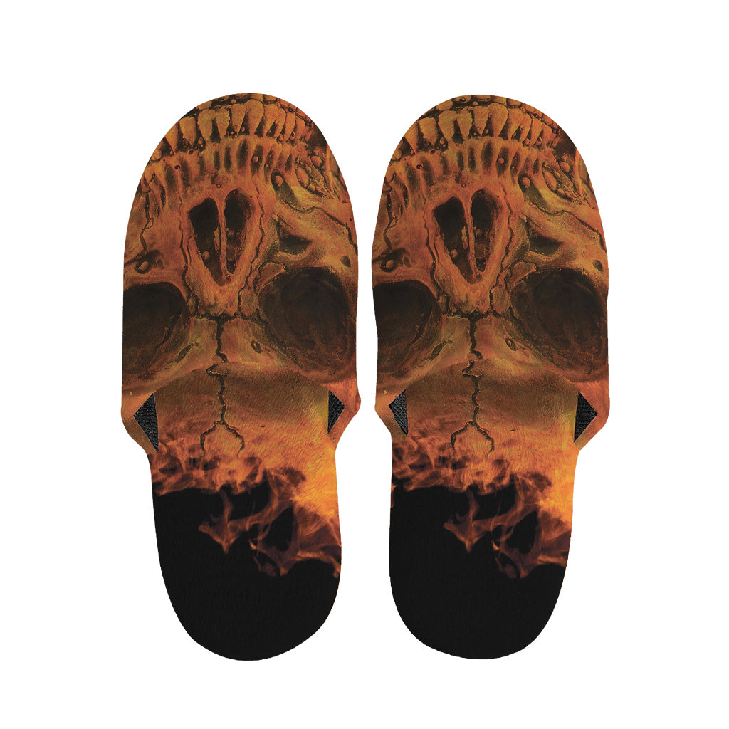 Fire Skull Print Slippers