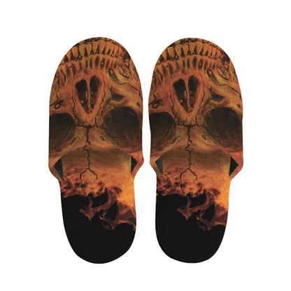 Fire Skull Print Slippers