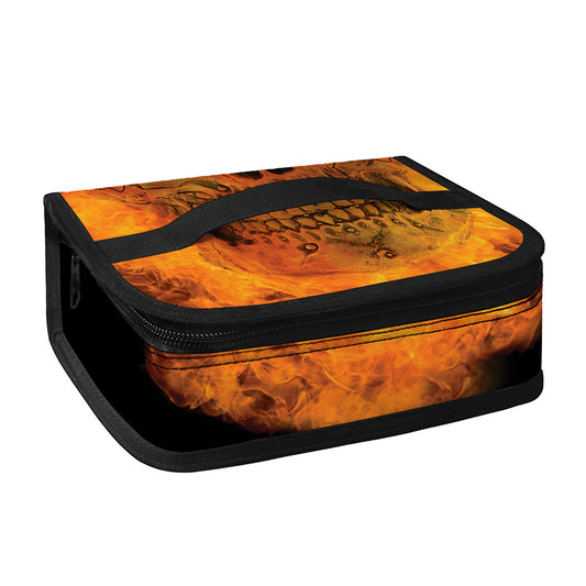 Fire Skull Print Small Lunch Bag