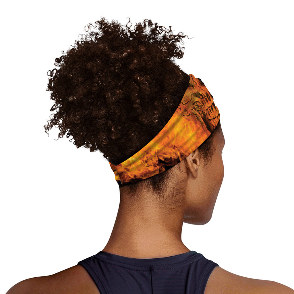 Fire Skull Print Sports Headband