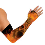 Fire Skull Print Sun Protection Arm Sleeves
