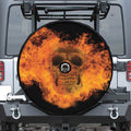 Fire Skull Print Tire Cover With Camera Hole