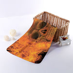 Fire Skull Print Towel
