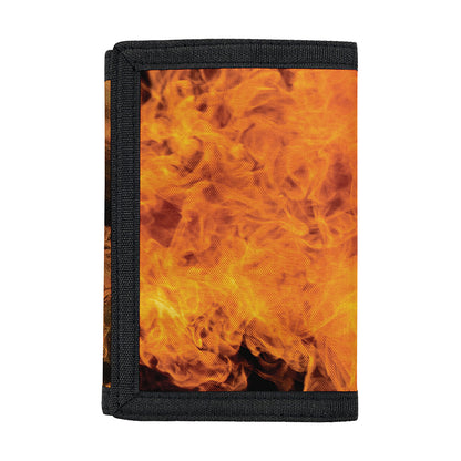 Fire Skull Print Trifold Wallet