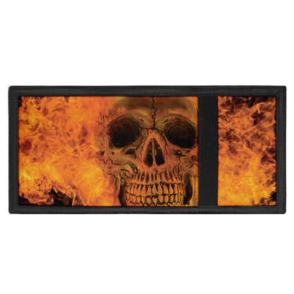 Fire Skull Print Trifold Wallet