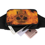 Fire Skull Print Waist Bag