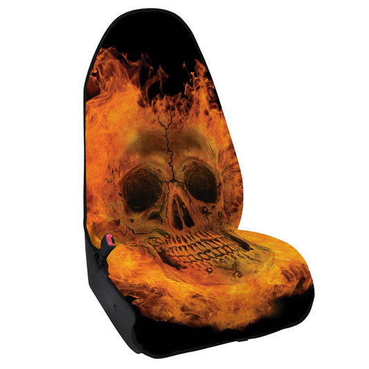 Fire Skull Print Waterproof Car Seat Cover