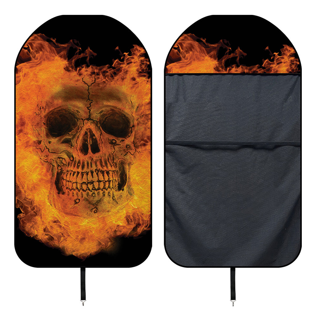 Fire Skull Print Waterproof Car Seat Cover
