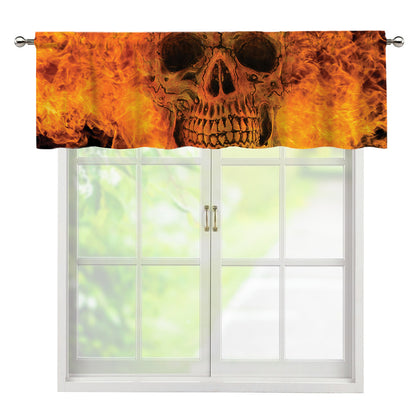 Fire Skull Print Window Valance