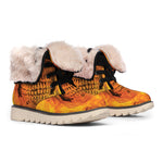 Fire Skull Print Winter Boots