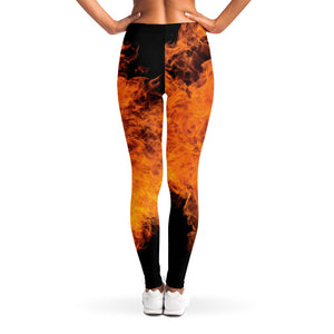 Fire Skull Print Women's Leggings