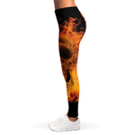 Fire Skull Print Women's Leggings