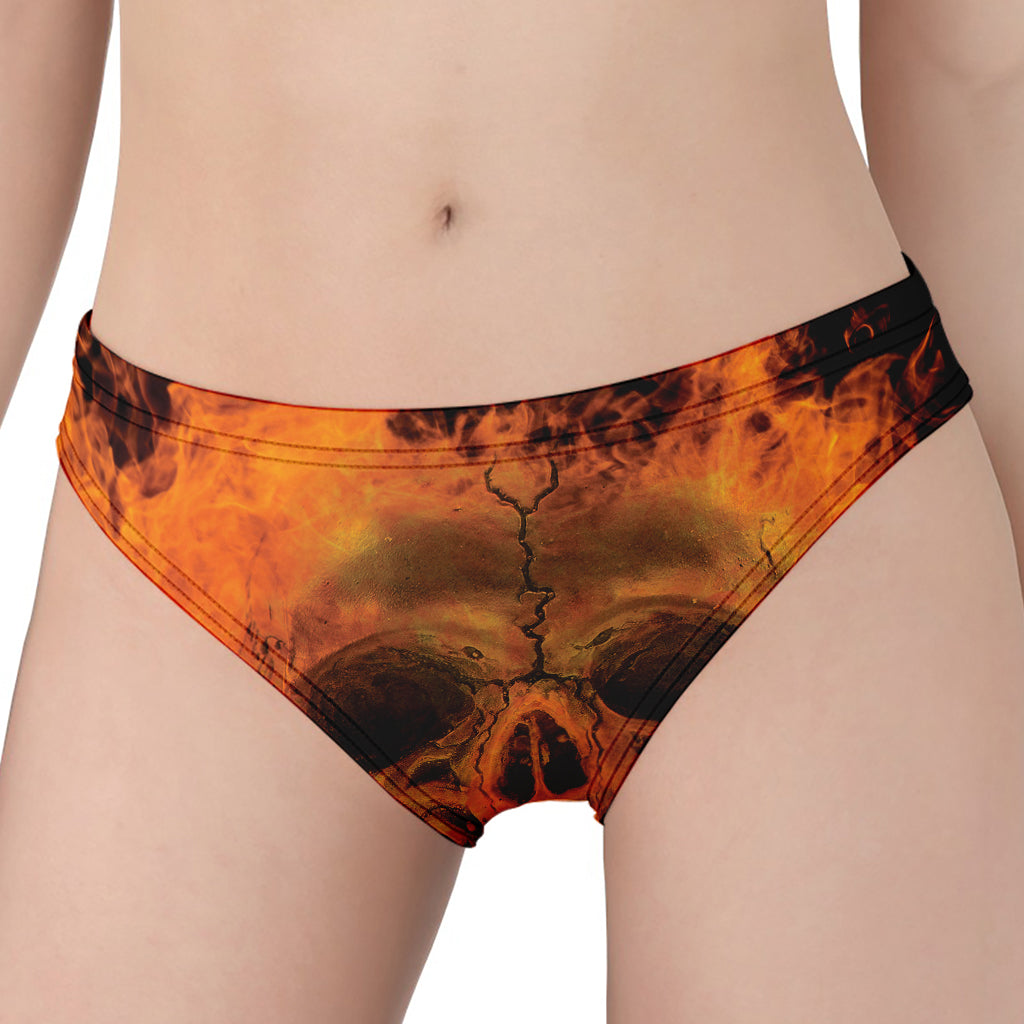 Fire Skull Print Women's Panties