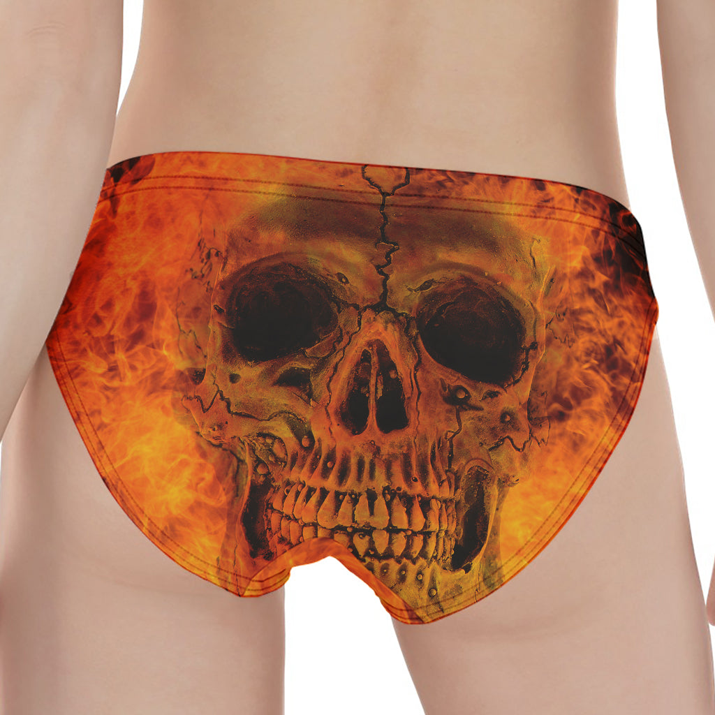 Fire Skull Print Women's Panties
