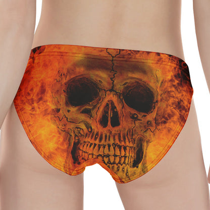 Fire Skull Print Women's Panties