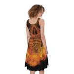 Fire Skull Print Women's Sleeveless Dress
