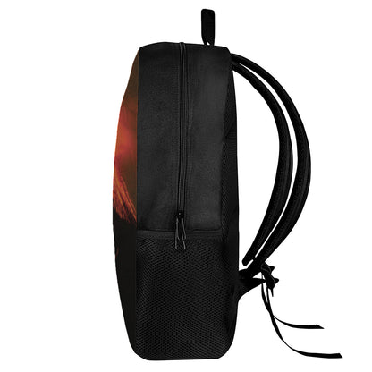 Fire Volcano Print 17 Inch Backpack