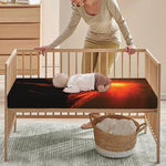 Fire Volcano Print Baby Crib Sheet