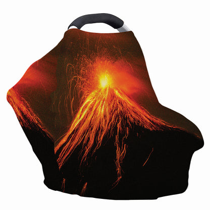Fire Volcano Print Baby Seat Cover