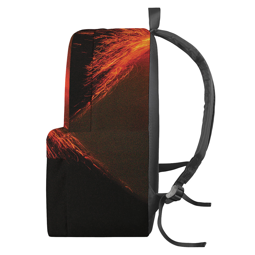 Fire Volcano Print Backpack