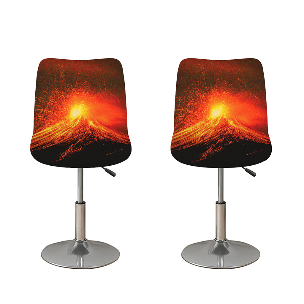 Fire Volcano Print Bar Stool Covers