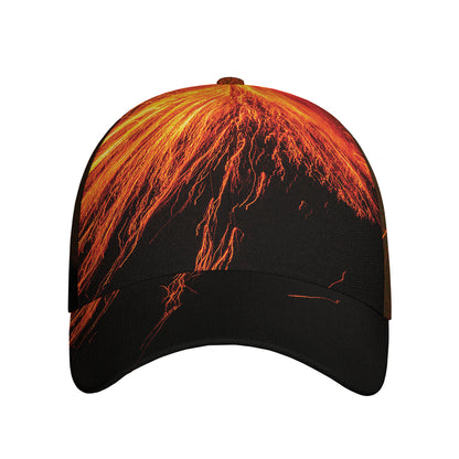 Fire Volcano Print Baseball Cap