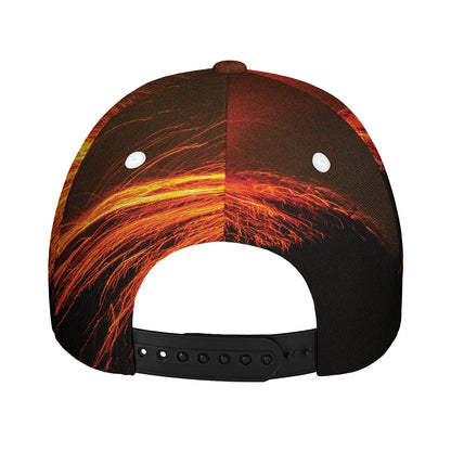 Fire Volcano Print Baseball Cap
