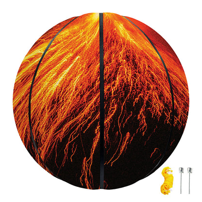 Fire Volcano Print Basketball