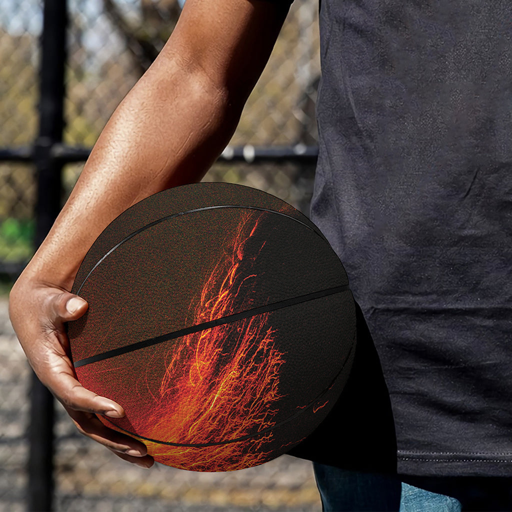 Fire Volcano Print Basketball