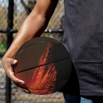 Fire Volcano Print Basketball