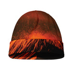 Fire Volcano Print Beanie